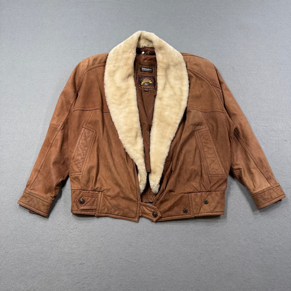 Vintage Wilson Adventure Bound Jacket Men's M Leather Sherpa Collar Insulated